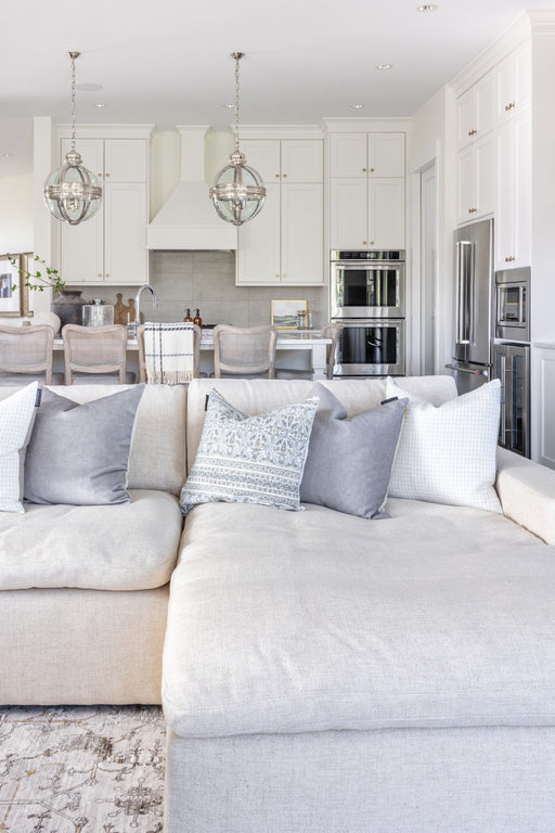 deep cozy cream feather filled square block arms sectional performance fabric amy koehn koehn design calgary designer calgary furniture shop