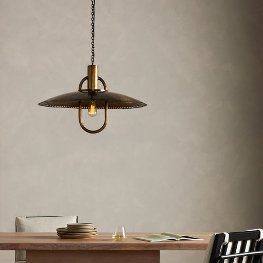Pendant Lighting  antique brass  Antique Brass Lighting  mid century design  mid-century  perforated brass shade  calgary  amy kohen  calgary designer  koehndesign  interior design  shopkoehndesign  calgary furniture shop  calgary furniture  yycliving  yyclifestyle  Modern Design  clean lines  modern  canada  Luxury Furniture  online furniture shop  round shade  industrial style lighting  round edge  vintage inspired lighting