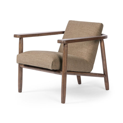 Luxury Furniture  interior design  koehndesign  Accent Chair  angled arms  calgary  calgary designer  Club Chair  MCM Chair  Modern Design  performance fabric  wood accent  yyclifestyle  yycliving  neutral club chair  brown textured fabric