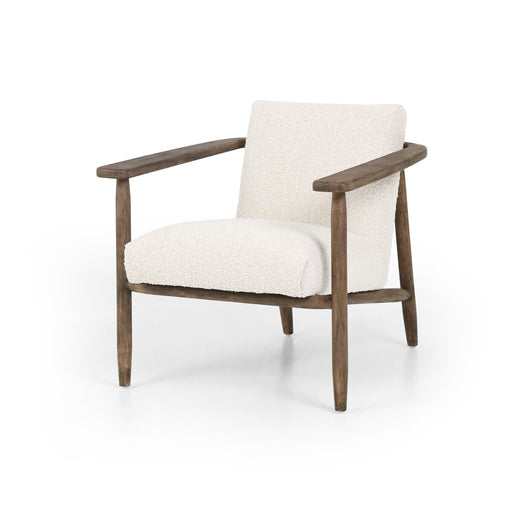 yycliving  yyclifestyle  wood accent  neutral club chair  Modern Design  Luxury Furniture  Lounge Chair  koehndesign  ivory boucle  ivory accent chair  interior design  furniture  cream club chair  calgary designer  angled arms  Accent Chair