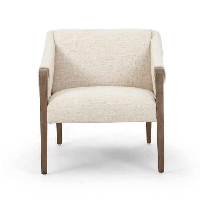 Accent Chair  amy kohen  angled arms  calgary designer  Club Chair  cream club chair  furniture  interior design  ivory accent chair  koehndesign  Lounge Chair  Luxury Furniture  MCM Chair  neutral club chair  wood accent  yyclifestyle  yycliving