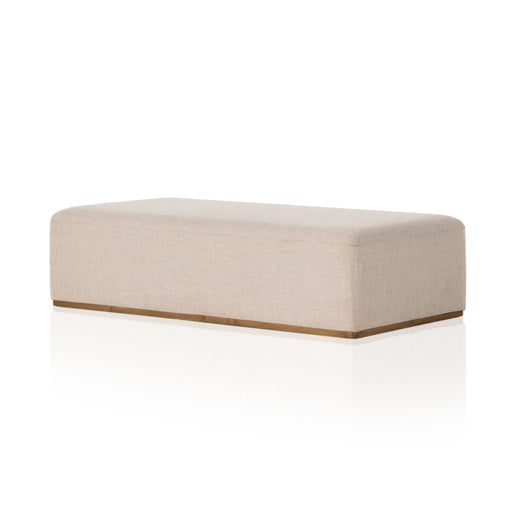 almond parawood  amy kohen  bench  calgary  calgary designer  calgary furniture  calgary furniture shop  canada  casual comfort  clean lines  comfort  cocktail ottoman  display ottoman  french style  interior design  ivory  koehndesign  large ottoman  Luxury Furniture  mid-century  minimalist  minimalist design  modern  modern bench  natural fabric  online furniture shop  performance fabric  restful  round edge  upholstery  wood base  yyclifestyle  yycliving