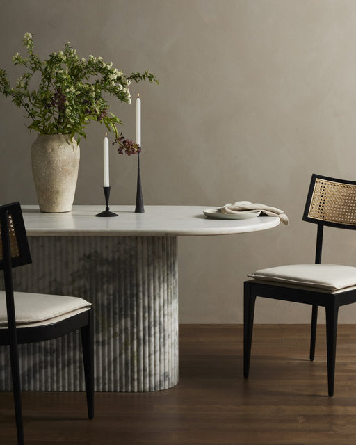interior design  calgary designer  koehndesign  yyclifestyle  yycliving  marble tabletop  minimalist  marble dining table  scalloped white marble  round dining table  curved dining table  Stone Dining Table  large dining table  dining table  modern  Modern Design  amy kohen  elegant  round  round edge