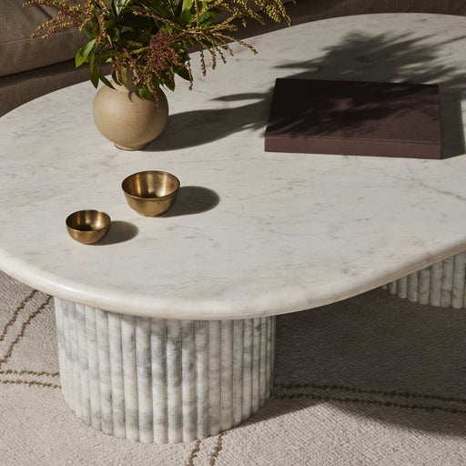 scalloped white marble  marble coffee table  yycliving  yyclifestyle  koehndesign  interior design  calgary designer  round edge  round  amy kohen  calgary  calgary furniture  calgary furniture shop  canada  clean lines  coffee table  elegant  furniture  french style  Luxury Furniture  marble tabletop  modern  natural living  off-white  parisian  scalloped  scalloped sides  shopkoehndesign