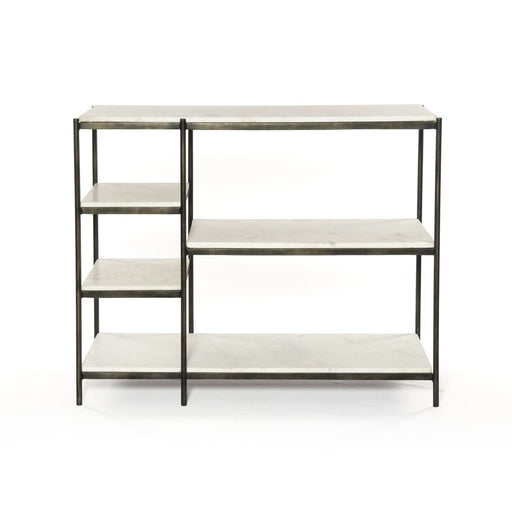 marble tabletop  marble  polished white marble  marble and iron  interior design  koehndesign  calgary designer  amy kohen  calgary  iron console with stone  mid century design  mid-century  mixed material  open storage  multi-level storage  Modern Design  modern  modern console  shopkoehndesign  calgary furniture shop  calgary furniture  yycliving  yyclifestyle  online furniture shop  clean lines  furniture  canada  minimalist  Luxury Furniture