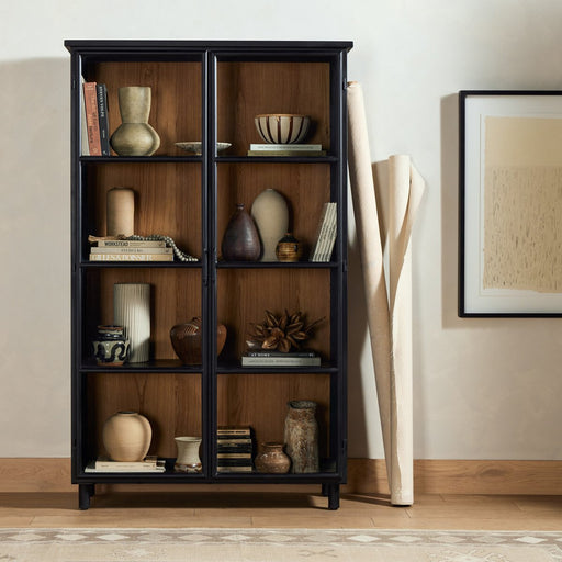 Display Cabinet  black iron  tempered glass  display  drifted oak  calgary designer  interior design  koehndesign  yyclifestyle  yycliving  amy kohen  calgary  calgary furniture  calgary furniture shop  canada  classic design  clean lines  elegant  french style  furniture  iron frame  metal  oak accent  shopkoehndesign  square edges  traditional  wood accent  wood grain
