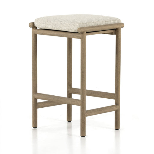 indoor outdoor teal frame armless counter stool removable cushions shopkohendesign calgary furniture shop amy koehn calgary designer