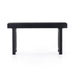 black washed mango desk with cane inlay legs and blackwashed hardware with two drawers monochromatic desk shopkoehndesign calgsary furniture shop amy koehn calgary designer 