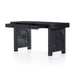 black washed mango desk with cane inlay legs and blackwashed hardware with two drawers monochromatic desk shopkoehndesign calgsary furniture shop amy koehn calgary designer 