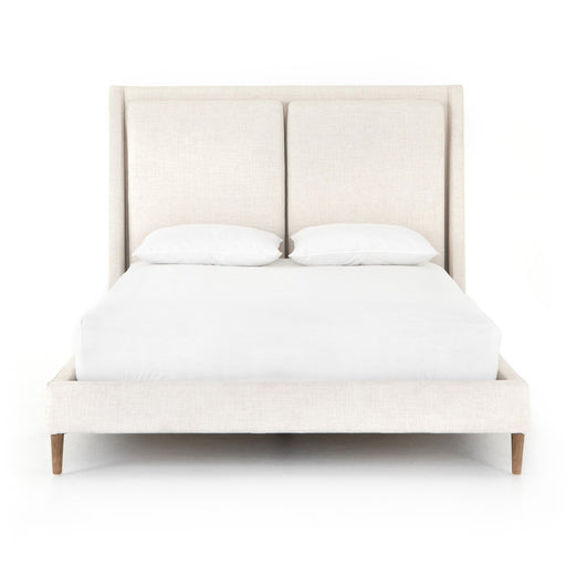 upholstered bed  king bed  cozy bed  interior design  koehndesign  calgary designer  amy kohen  calgary  performance fabric  dover crescent  shopkoehndesign  calgary furniture shop  calgary furniture  yycliving  yyclifestyle  solid wood  wood base  wood frame  wood accent  padded headboard  Modern Design  clean lines  furniture  modern  canada  minimalist  casual comfort  Luxury Furniture  online furniture shop  ivory