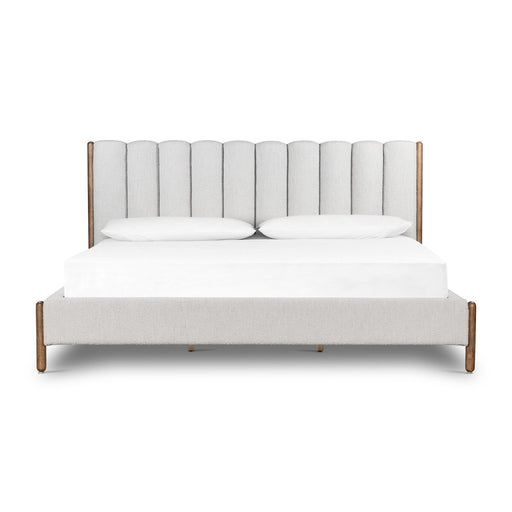 king bed  performance fabric  knoll sand  boucle upholstery  boucle  channel upholstery  mid century design  mid-century  vintage inspired  round edge  wood base  wood frame  wood accent  parawood  calgary  amy kohen  calgary designer  koehndesign  interior design  shopkoehndesign  calgary furniture shop  calgary furniture  yycliving  yyclifestyle  Modern Design  clean lines  furniture  modern  canada  elegant  minimalist  casual comfort  Luxury Furniture  online furniture shop