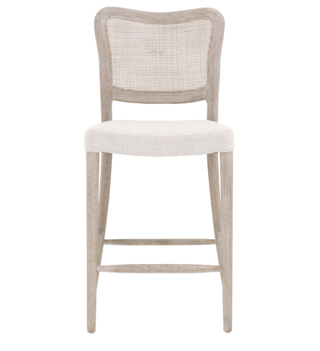 natural oak with cane inlay back and cream linen blend seat counter stool shopkoehndesign interior design calgary online furniture shop amy koehn 