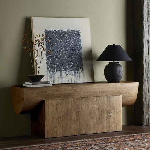 rustic oak  console table  sofa table  oak table  oak display  modern  Modern Design  modern accent table  clean lines  round edge  calgary  amy kohen  calgary designer  koehndesign  interior design  shopkoehndesign  calgary furniture shop  calgary furniture  yycliving  yyclifestyle  minimalist  Luxury Furniture  online furniture shop  furniture  canada  wood frame  wood base  wood grain  wooden console