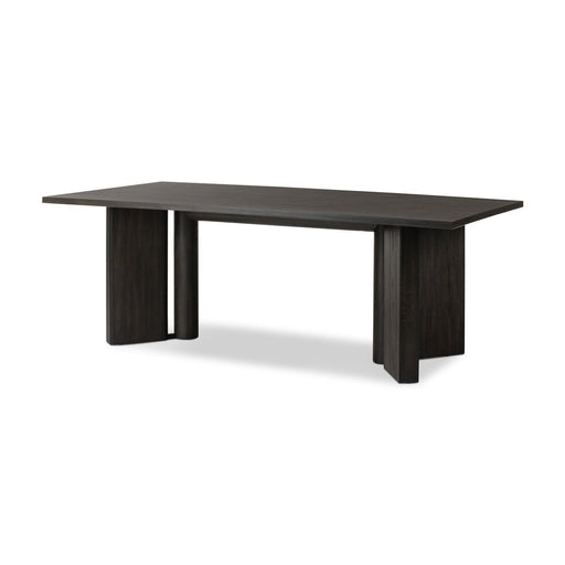 oak dining table  oak table  black oak  solid oak  yycliving  yyclifestyle  koehndesign  calgary designer  interior design  amy kohen  calgary  calgary furniture  calgary furniture shop  canada  clean lines  dark wood table  dining table  elegant  Luxury Furniture  minimalist  modern  online furniture shop  shopkoehndesign  square edges  wood grain