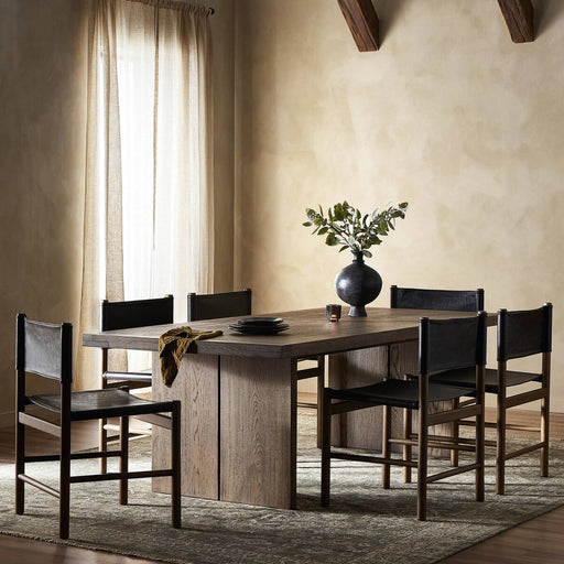 oak dining table  worn oak  interior design  calgary designer  koehndesign  yyclifestyle  amy kohen  calgary furniture  calgary furniture shop  calgary  canada  casual comfort  elegant  minimalist  minimalist design  modern  Modern Design  shopkoehndesign  wood frame  yycliving  natural living