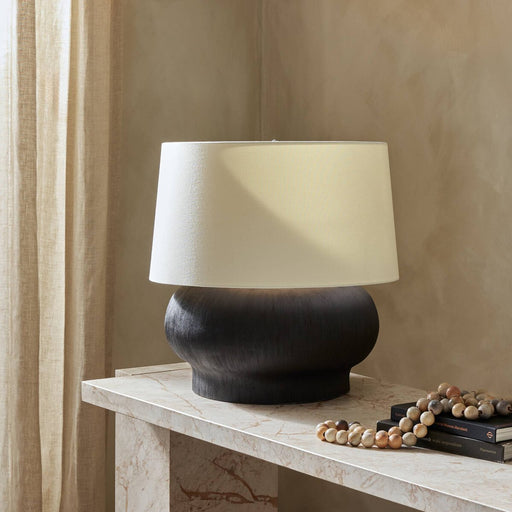 Table Lamp  ceramic table lamp  modern  Modern Design  Modern Lighting  linen blend  linen shade  Ivory Linen  Matte Black Ceramic  interior design  koehndesign  calgary designer  amy kohen  calgary  yyclifestyle  yycliving  calgary furniture  calgary furniture shop  shopkoehndesign  canada  clean lines  round edge  round  round base